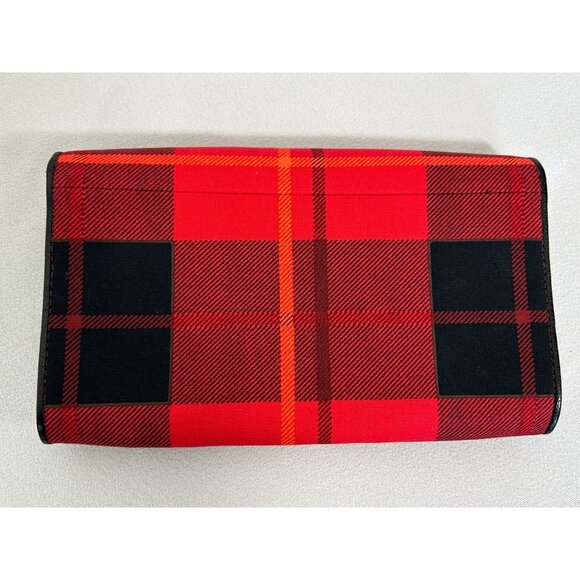 Kate Spade NY Julia Street Tally Plaid Clutch in Red / Black - Picture 2 of 6